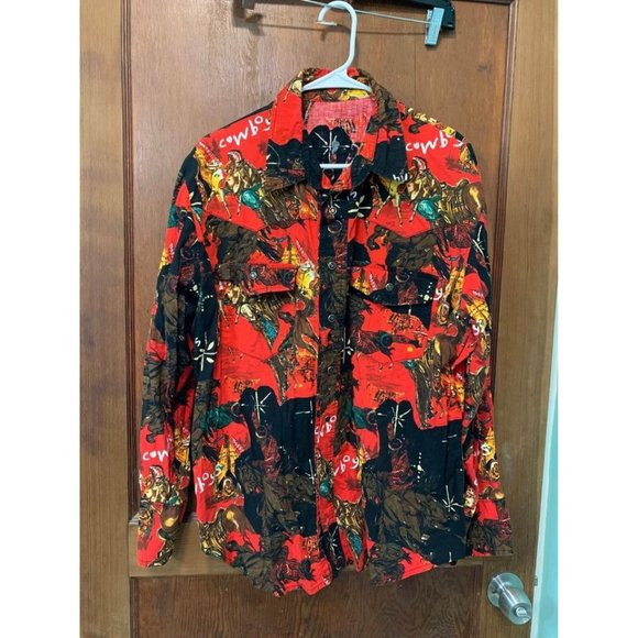 Vintage unisex unbranded Native American cowboy print long sleeved shirt